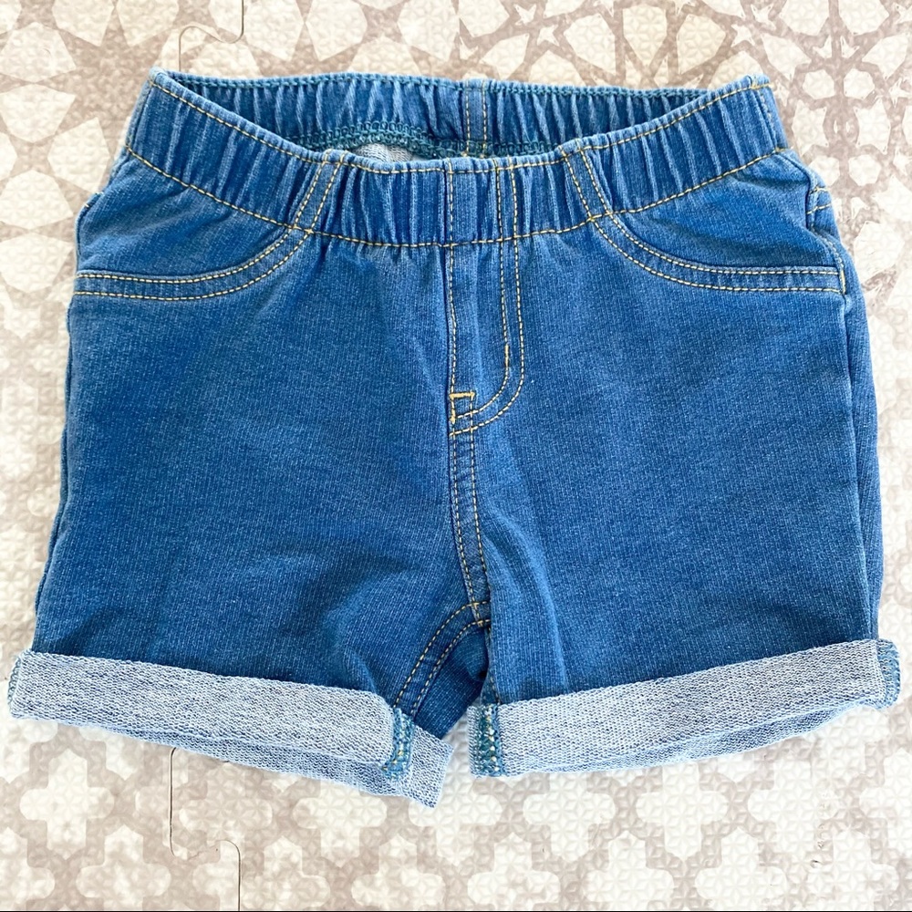 Cat & Jack toddler girls 2T denim look stretchy shorts like new